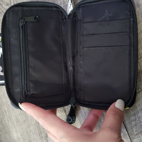 Vera Bradley Zip around wallet Baroque black yellow white floral - Picture 5 of 12